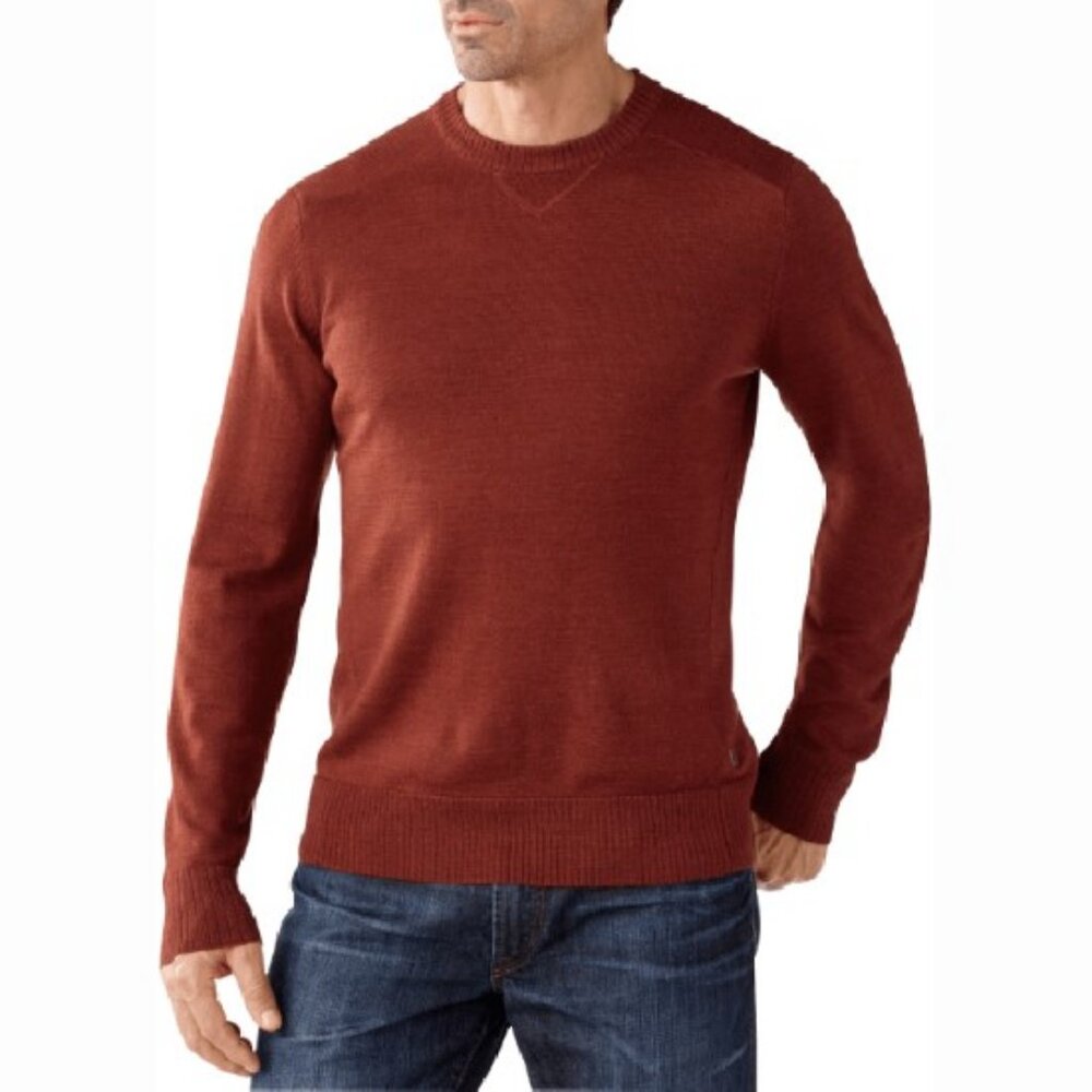 SMARTWOOL mens sz XL Kiva Ridge merino wool blend Moab Rust heather crew sweater